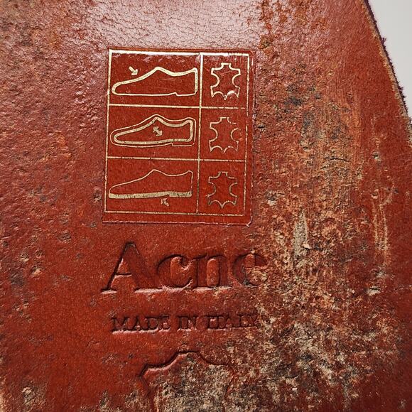 Acne Studios Burgundy Suede Ankle Heeled Booties Size 37 US 7 Zipper Platform - Picture 10 of 10